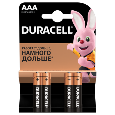Батарейки DURACELL Basic AAA 1.5V LR03 4шт (5000394052543)