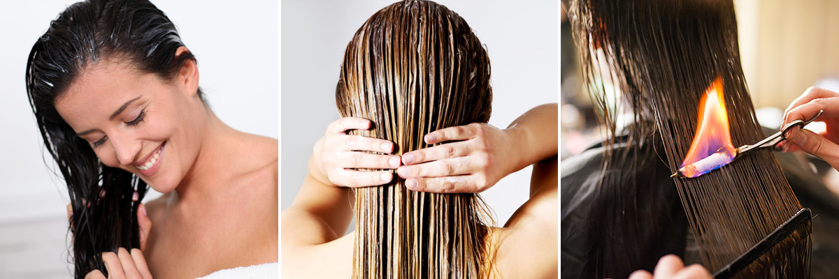 випрямлення волосся за доапомогою крема, скріплювальної олії та пірофорезу