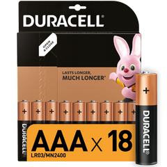 Батарейки DURACELL Basic AAA 1.5V LR03 18шт (5000394107557)