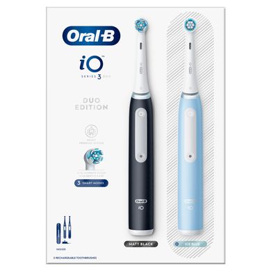 Набор зубных щеток Oral-B Braun iO Series 3 Duo iOG3d.2i6.2K black (черная) + blue (голубая)
