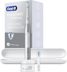 Зубная звуковая щетка Oral-B Pulsonic Slim Luxe 4500 S411.526.3X platinum (серебро) + футляр