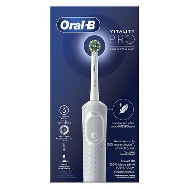 Зубная щетка Oral-B Vitality D100 Pro Protect X Clean CrossAction White (D103.413.3)(белая)